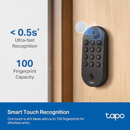 Tapo Smart Wi-Fi Deadbolt Door Lock - Fingerprint Recognition, Keyless Tactile Buttons & in-App Monitoring, Auto-Lock, IP54, BHMA Certified, Compatible with Standard Door Sizes, Ta thumbnail 3