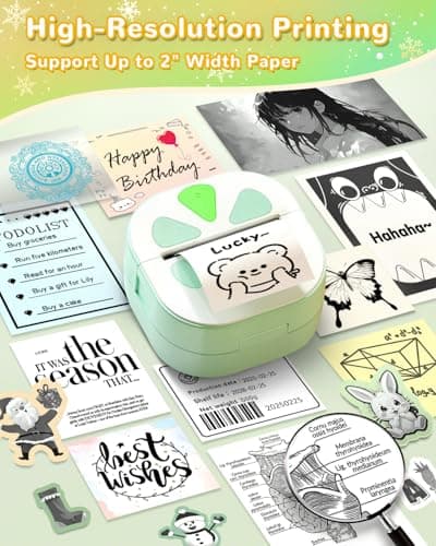 NADAIIN Mini Sticker Printer, D20 Portable Bluetooth Thermal Sticker Maker thumbnail 4