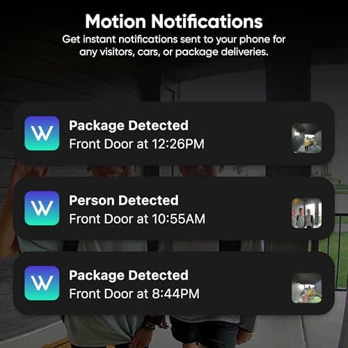 Wyze Battery Video Doorbell Wireless Camera, 1536x1536 HD+ with Color Night Vision, 2-Way Audio, 1:1 Head-to-Toe View, Person/Vehicle/Package Monitor, Wire-Free/Wired Option, 1 Min thumbnail 14
