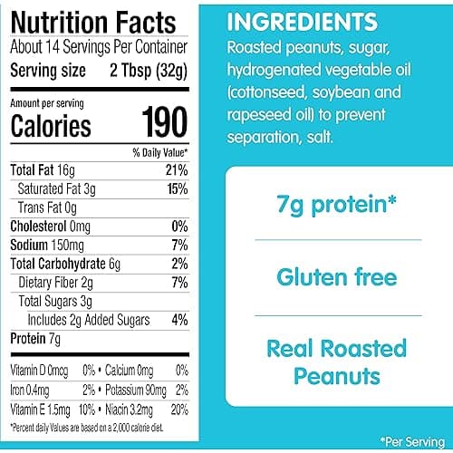 (S&S) SKIPPY Creamy Peanut Butter, Plant Based Protein, 16.3oz x8 thumbnail 2