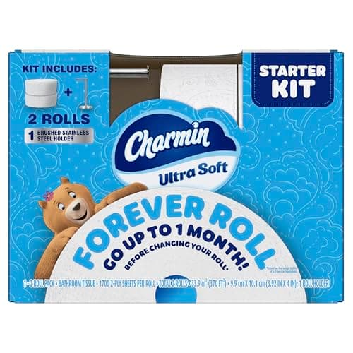 Charmin Toilet Paper Ultra Soft, Forever Roll Starter Kit, 1 Holder, 2 Rolls, 2-ply Bath Tissue thumbnail 17