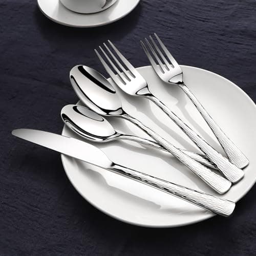 Silverware Set, 20-Piece Heavy-Duty Cutlery Set, 18/10 Stainless Steel Flatware Set for 4,Mirror-Polished Knife Spoons and Forks Set, Dishwasher Safe Utensil Sets,Perfect for House Warming Gifts thumbnail 8