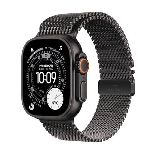 Apple Watch Ultra 3 [GPS + Cellular 49mm] Running & Multisport Smartwatch w/Rugged Titanium Case w/Black Titanium Milanese Loop - M. Satellite Communications, Advanced Health & Fit