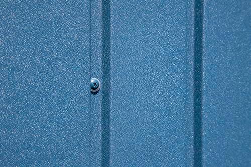 Arrow Shed Elite 10' x 14' Tall Outdoor Steel Storage Shed with High Gable and Lockable Doors Storage Building, Blue Grey thumbnail 3