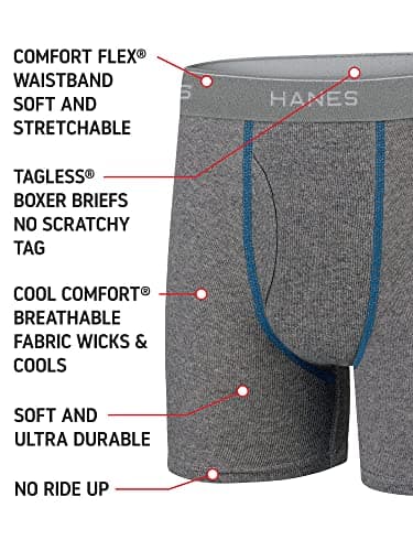 Bóxers Hanes para Niño (10 Piezas XG): Cómodos y Transpirables