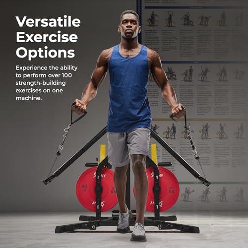 Sunny Health & Fitness Multifunctional All in One Pully Cable Home Gym – Complete Functional Trainer Compact Workout System SF-HG92401 thumbnail 2