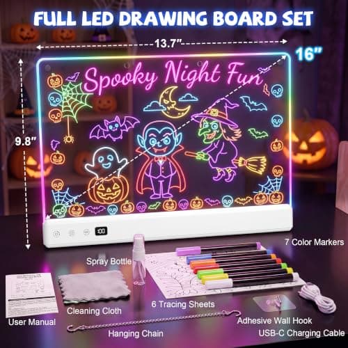 Miniatura de Pizarra LED Honesorn de 16'' para Niños con 16 Efectos de Luz Recargable 2