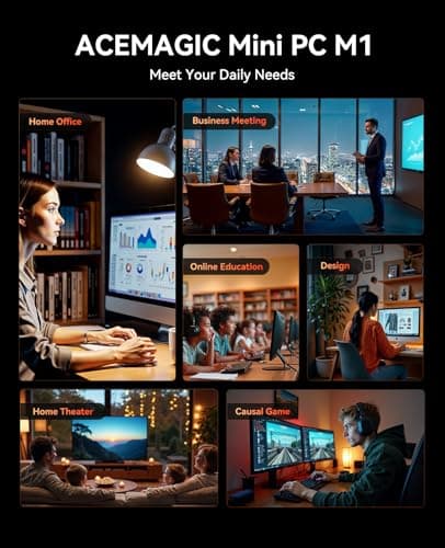 ACEMAGICIAN M1 Mini PC AMD Ryzen 7 7735HS 24GB LPDDR5 512GB PCIe SSD Mini Computers(8C/16T, up to 4.75GHz), Windows 11 Pro Radeon 680M 4K Triple Display Desktop Computer 3.2Type-C/ thumbnail 9