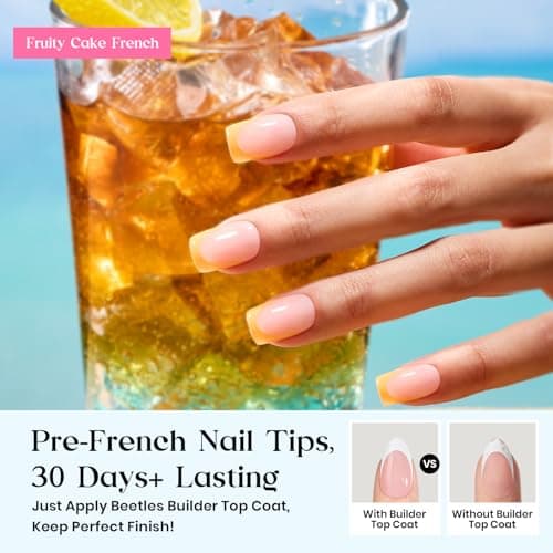 Beetles Press On Nails Kit - Short Square French Tip Nails Kit, 224 Pcs thumbnail 2