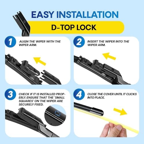 5 PLUS 26" and 20" Windshield Wiper Blades(Pack Of 2), All-Season Performance Automotive Replacement Windshield Wiper Blades for My Car thumbnail 9