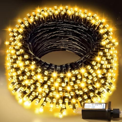 100FT Warm White Christmas String Lights, Outdoor Waterproof LED,Green Wire