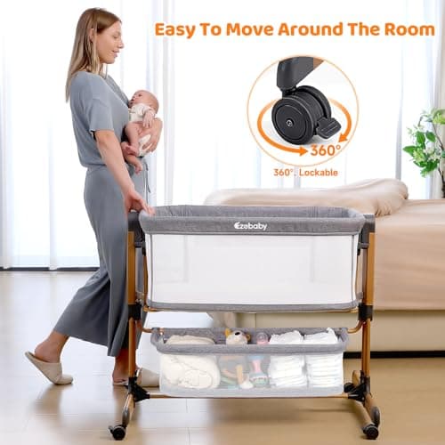 Miniatura de Ezebaby Moisés 3 en 1, Cuna de Noche y Mecedora Portátil para Bebé 6
