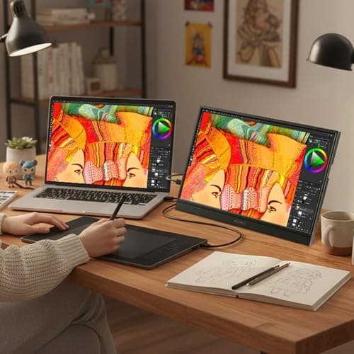 KOORUI 15.6 inch Portable Monitor FHD 1080P IPS External Display, Second Screen for Travel and Office, USB-C HDMI Gaming Monitor with Kickstand & Speakers for Laptop PC thumbnail 12