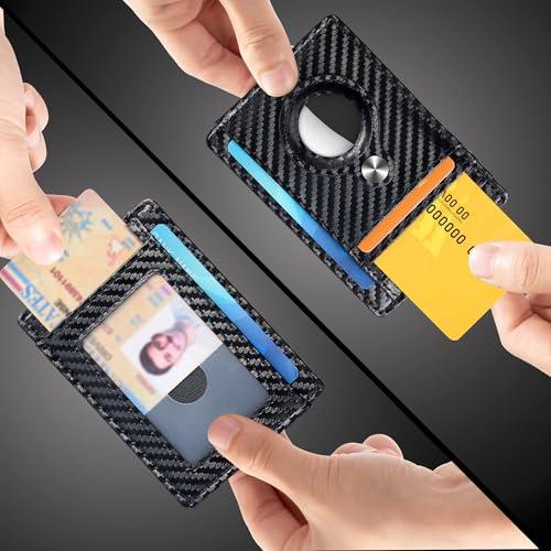 Hawanik Slim Minimalist Front Pocket Air Tag Wallet, RFID Blocking Card Holder Wallet with Airtag Holder thumbnail 2