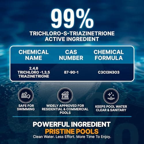 Pastillas de Cloro Pool Shark para Albercas | 3 Pulgadas, 25 Lbs | 90% Cloro Activo, Disolución Lenta