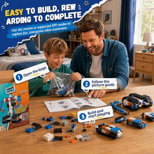 okk Robot Building Toys for Boys, STEM Projects for Kids Ages 6-12, Remote & APP Controlled Engineering Learning Educational Coding DIY Building Kit Rechargeable Robot Toy Gifts fo thumbnail 3