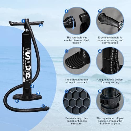 FunWater 10'×31"×6" Inflatable Stand Up Paddle Board with Premium SUP Paddleboard Accessories, Wide Stable Anti-Slip EVA Deck,Paddle Boards for Adults & Youth of All Skill Levels thumbnail 8