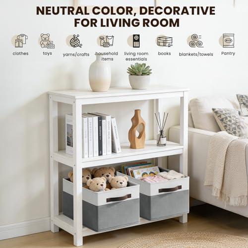 4 Pack Large Closet Storage Baskets Bins for Shelves | Fabric Closet Organizers and Storage with Handles Home Organization | Decorative Collapsible Baskets for Organizing Clothes T