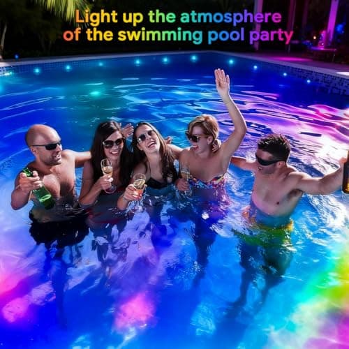 100FT RGB Swimming Pool Lights, IP68 Waterproof, Remote/App Control