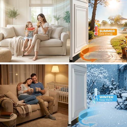 Hojoy 2 Pack Under Door Draft Stopper, Adjustable Door Sweep Anti-Collision Strong Adhesive Weather Stripping Tape Soundproof Draught Stoppers 2" W x 39" L, Black thumbnail 7