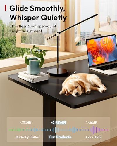 SANODESK Electric Standing Desk 48 x 24 Inches Whole-Piece Desktop Height Adjustable Stand Up Desk w/6-Button Controller Ergonomic Computer Desk for Home Office, Black Frame + Blac thumbnail 10