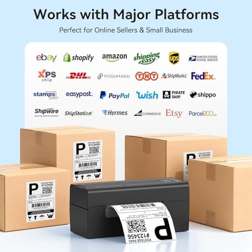 Hoorola Bluetooth Thermal Label Printer, Wireless 4x6 Shipping Label Printer for Small Business & Shipping Packages, Support iPhone, Android, Windows, macOS, Work for Amazon, Shopi thumbnail 5