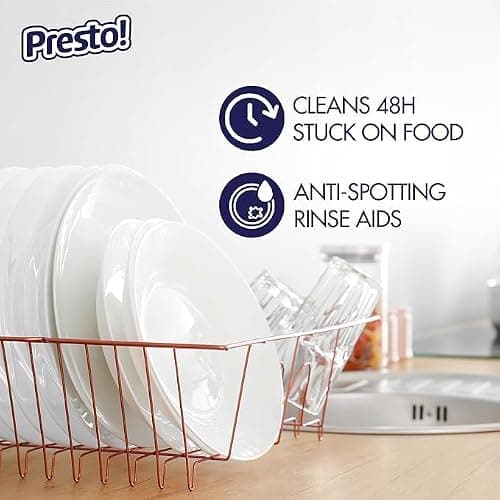 Amazon Brand - Presto! Triple Action Dishwasher Pacs, Lemon Scent, 70 Count