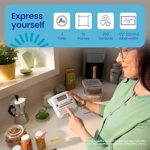 Brother P-Touch PT-N20 Personal Desktop Label Maker, Portable, Handheld and Prints, P-Touch Btag ~½” (12mm) Wide Color Personalized Label Tapes thumbnail 4