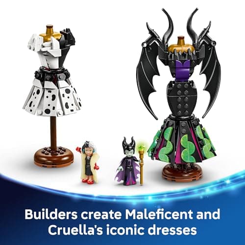 LEGO Disney Villains Maleficent’s and Cruella De Vil’s Dresses Kids Toy - Fashion Building Toy for Girls and Boys, Ages 9+ - Gift Idea for Birthdays, Holidays, & Disney Fans - 4326