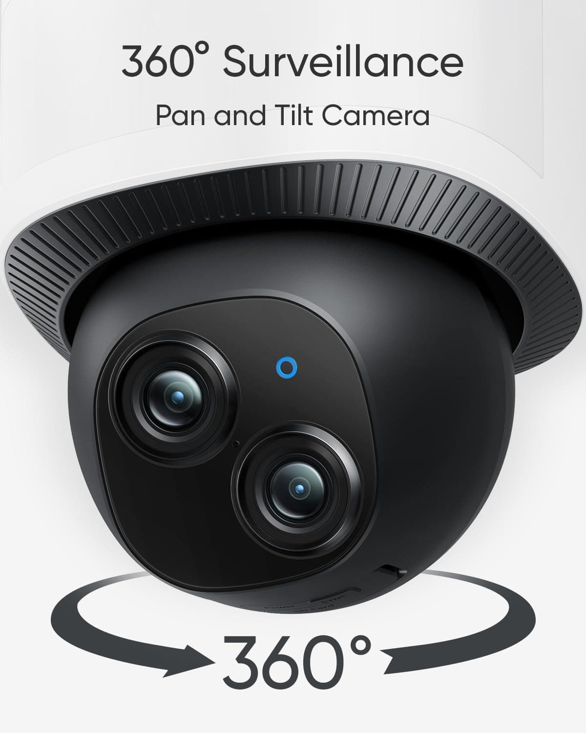 eufy Floodlight Camera E340 with AC Cable, Security Camera Outdoor, 360° PTZ, 24/7 Recording, 2.4G/5G Wi-Fi, 2000 LM, Motion Detection, Built-in Siren, Dual Cam