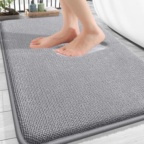 OLANLY Thick Memory Foam Bath Mat Rug 30x20, Extra Soft Absorbent Bathroom Rugs, Quick Dry Bath Mats, Non-Slip, Machine Washable Carpet for Bathroom, Tub and Shower, Home Decor Acc
