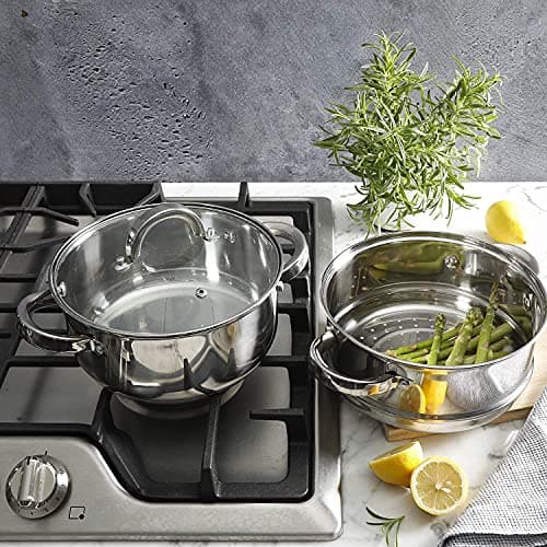 Oster Dutch Oven with Steamer Basket 3-Quart - Sangerfield Stainless Steel, Stovetop Steamer for Vegetables, Rice & Tamales, Dishwasher Safe thumbnail 5