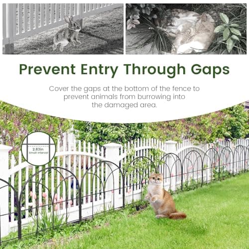 Youpehom Small 12.55"*16.53" Decorative Garden Fencing Border, No Dig Fences Barrier, Black Metal Fence, Garden Edging Fence Panel, Dog Fence Outdoor for Yard, Flower Bed (6 pcs) thumbnail 4
