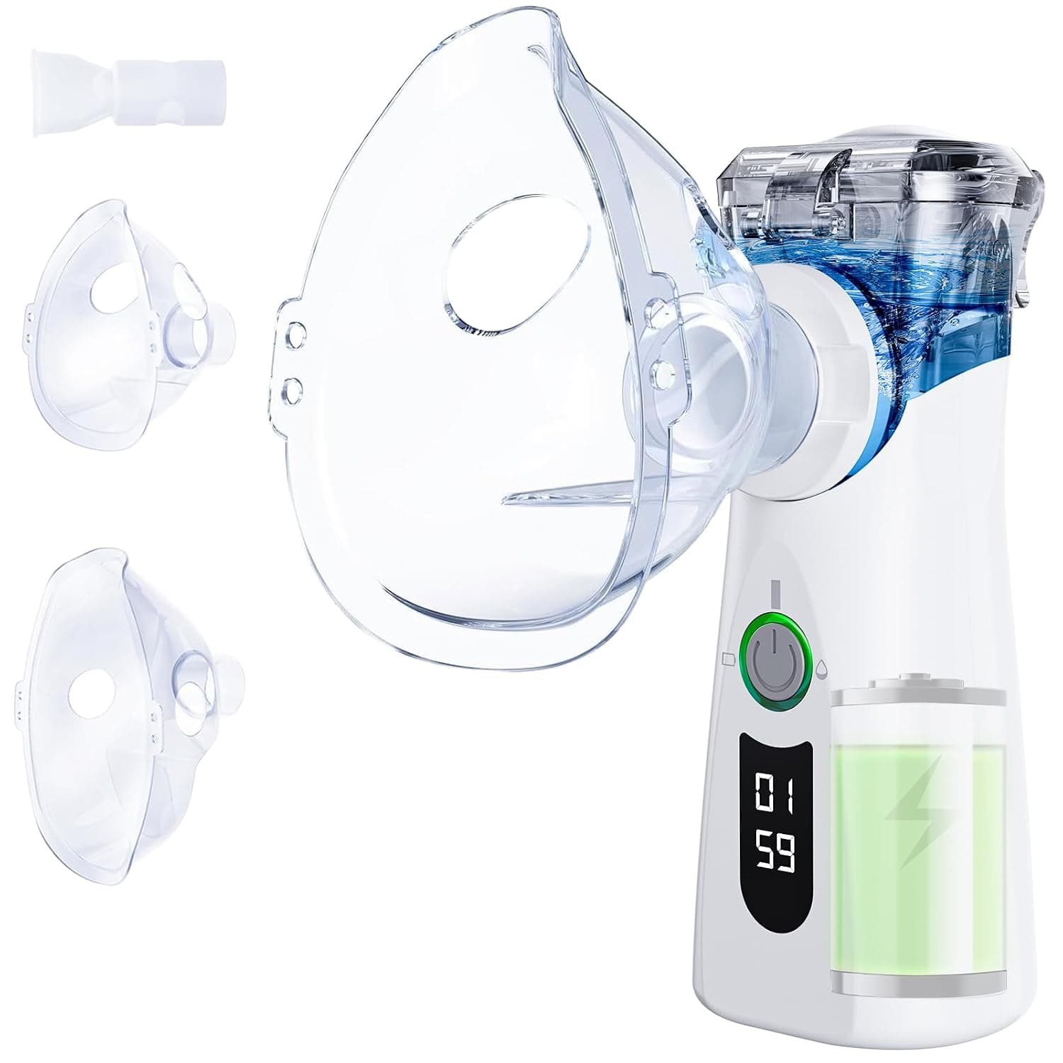 Portable Nebulizer for Adults & Kids - Ultra-Fine Mist, Adjustable Modes, Silent Operation - USB-C Rechargeable Travel Mesh Nebulizer Spacer OTC
