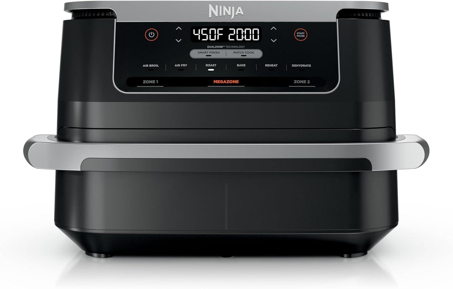 Ninja Foodi 6-in-1 FlexBasket Air Fryer with 7-QT MegaZone & Basket Divider for Large Proteins 