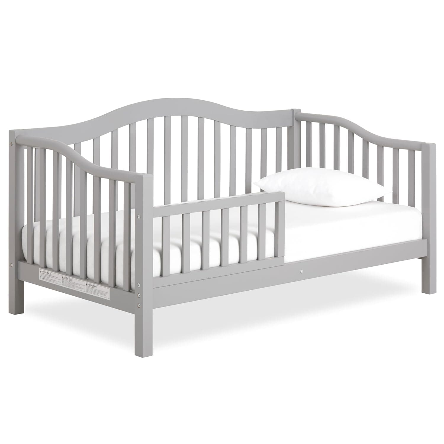 Dream On Me Austin Toddler Day Bed with Rails in Pebble Grey, Low to Floor Toddler Day Bed