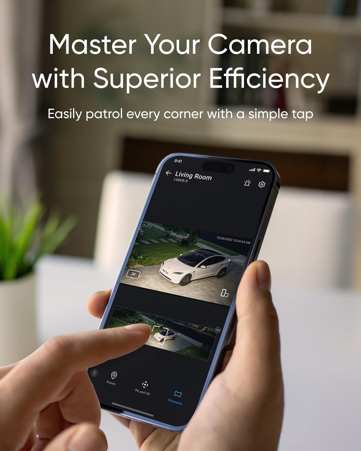 eufy Security Floodlight Camera E30, Security Camera Outdoor, 360° Pan and Tilt, AI Detection and Tracking, 2K Video, 2.4GHz Wi-Fi, 2,000 Lumens