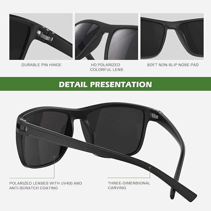 Fanshen Polarized Sports Sunglasses for Men, UV Protection Lightweight Sun Glasses for Driving Fishing Golf Cycling