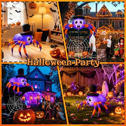 Halloween Trunk or Treat Car Decorations Kit Inflatable Spider with LEDs thumbnail 8