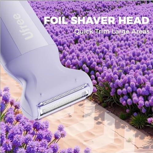 Ufree 3-in-1 Women's Electric Razor with Ceramic Blades, IPX7 Waterproof Bikini Trimmer for Women, Pubic Hair Trimmer, Cordless Rechargeable Shaver for Legs, Armpit, Valentine's Gi thumbnail 5