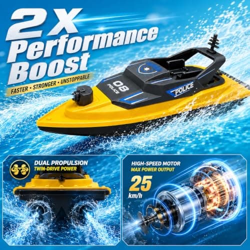 Miniatura de Lancha RC UAKKYV con Rociador de Agua 2.4GHz para Albercas y Lagos 2