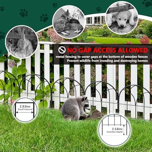 Set de 19 Paneles de Cerca Decorativa para Jardín, Anti-Animales