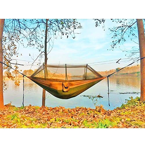 Miniatura de Sunyear Camping Hammock Mosquito Net Double 2 Person 500lbs 10ft Straps 4