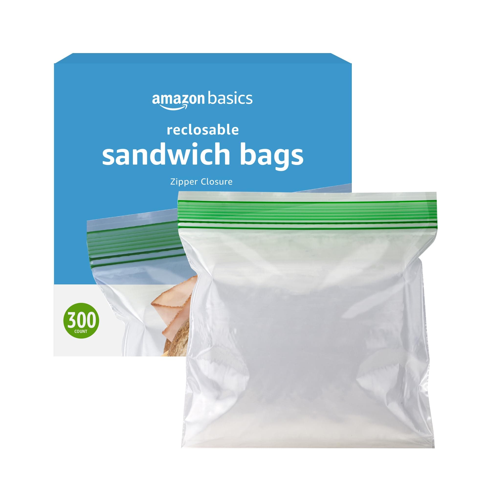 Bolsas para Sándwich Amazon Basics Doble Cierre (300 pzas)