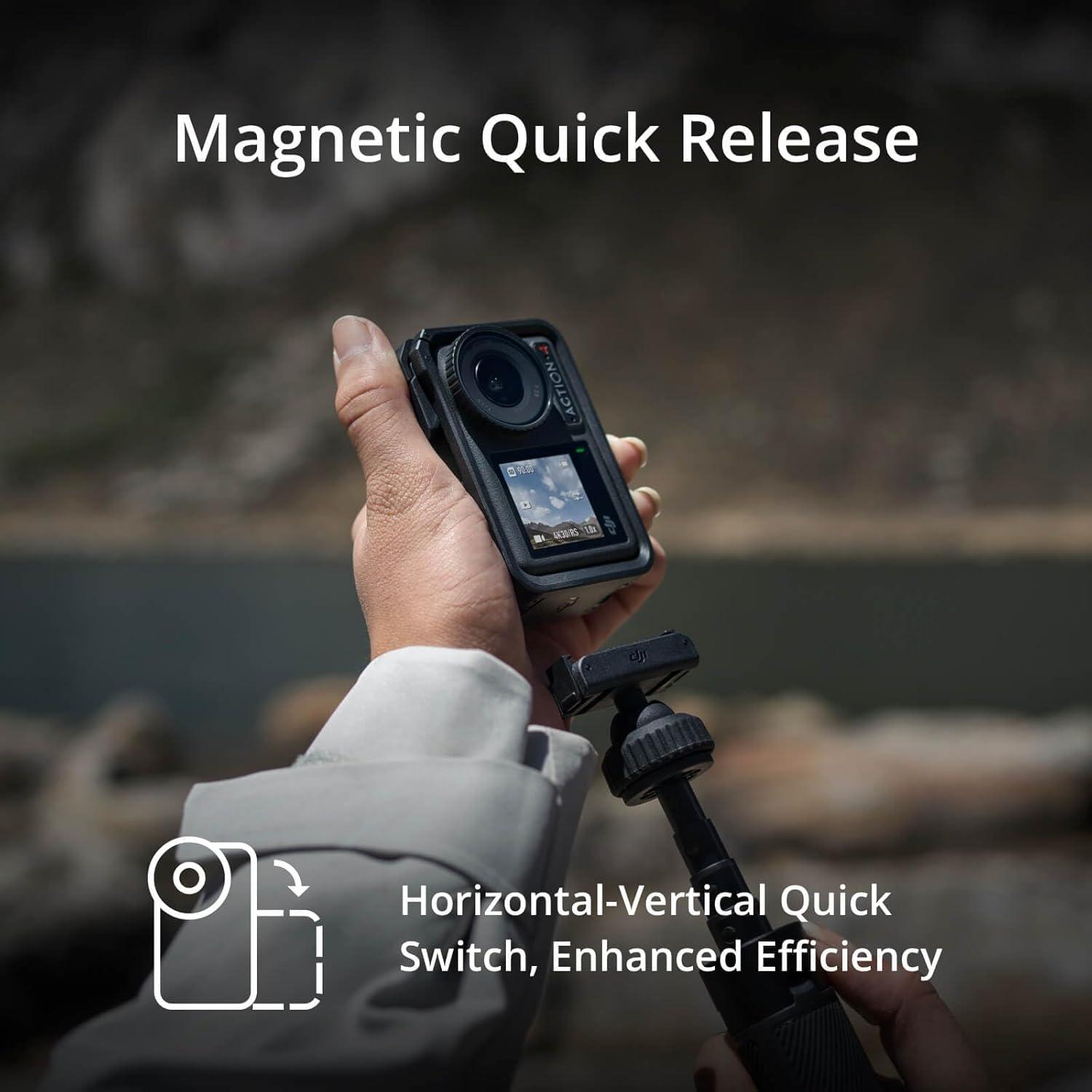 DJI Osmo Action 4 Essential Combo, 4K/120fps Waterproof Action Camera with a 1/1.3-Inch Sensor, Stunning Low-Light Imaging