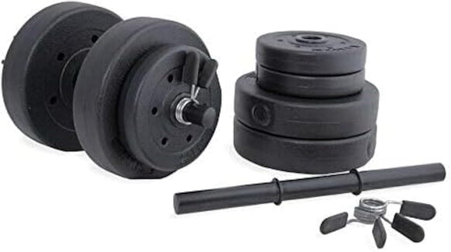 Miniatura de Cap Barbell 40-Pounds Cement Dumbbell Set (Black) 3