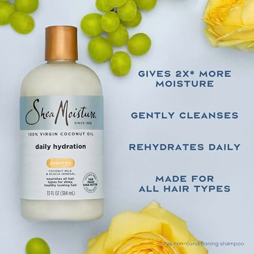 Miniatura de SheaMoisture Daily Hydration Shampoo for All Hair Types 100% Virgin Coconut Oil Sulfate-Free, 13 Oz 5