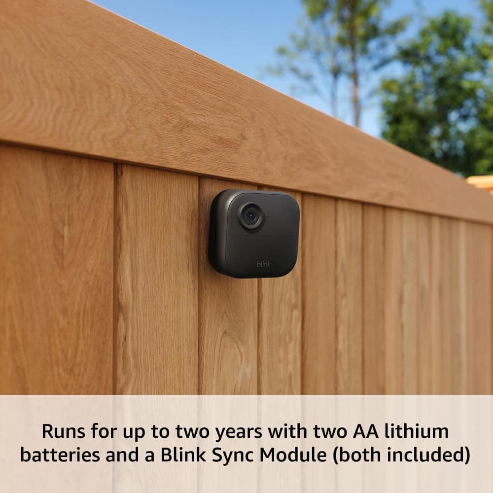 Blink Outdoor 4 (1 camera system) – Wireless smart security camera, two-year battery life, 1080p HD day and two-way talk. Sync Module Core included 