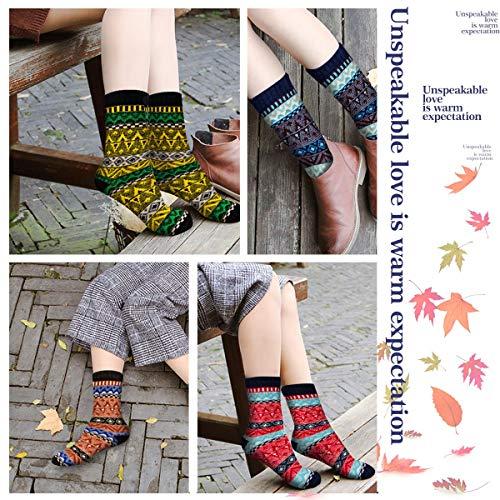 Calcetines de Lana Cálidos FYC para Mujer - Paquete de 5 Pares