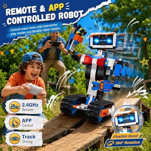 okk Robot Building Toys for Boys, STEM Projects for Kids Ages 6-12, Remote & APP Controlled Engineering Learning Educational Coding DIY Building Kit Rechargeable Robot Toy Gifts fo thumbnail 2